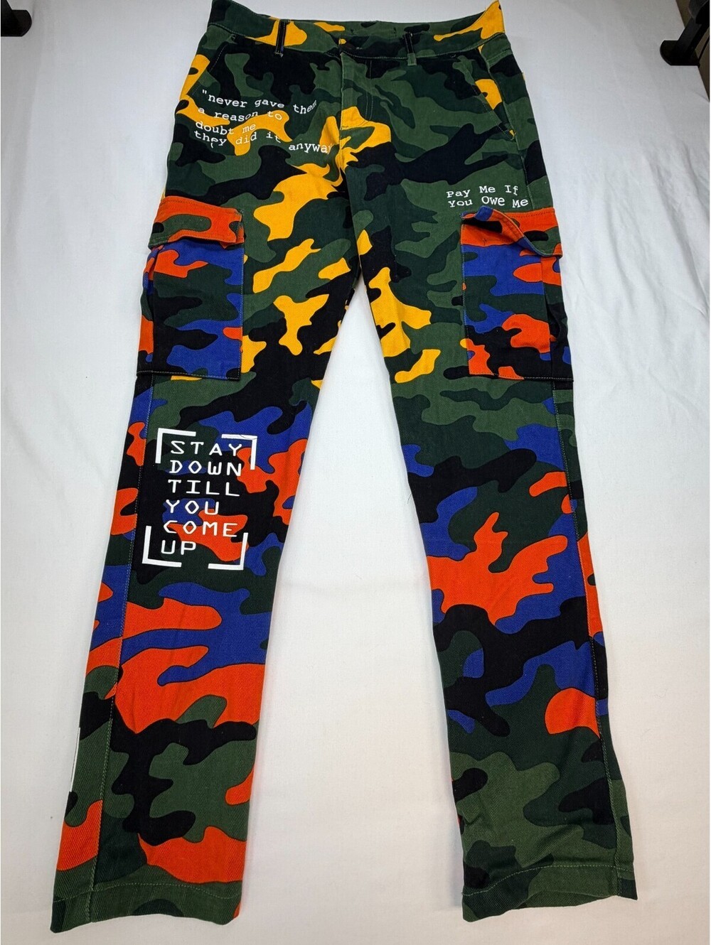 VIP Jeans Women's Jeans Straight Pent Crew Cargo Pocket Camouflage Size 8 Green